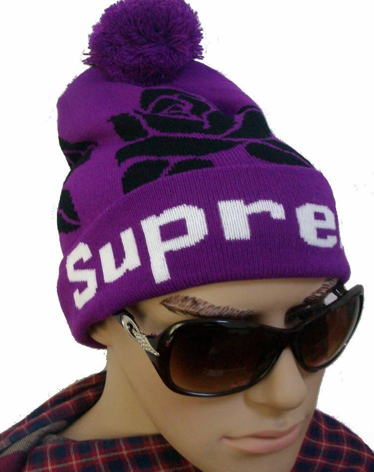 Supreme ROSE Beanie hats classic men's caps  purple  cheap selling online  freeshipping