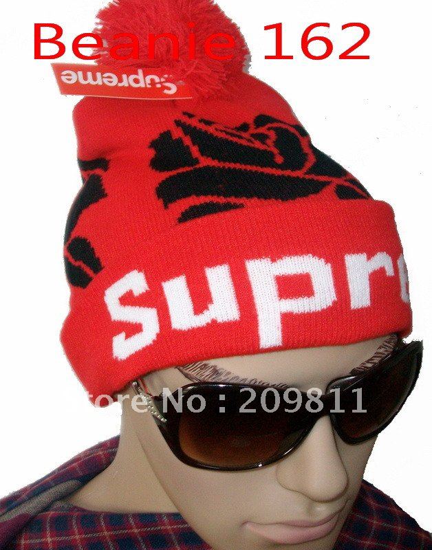 Supreme ROSE Beanie  Pom Knit Beanies Football Skullies Hata Winter Cotton 20pcs/lot Free Shipping contact for more