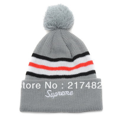 Supreme Stripe Beanie Hats new arrival ball sports caps Being A New Fashion Trend Grey freeshipping