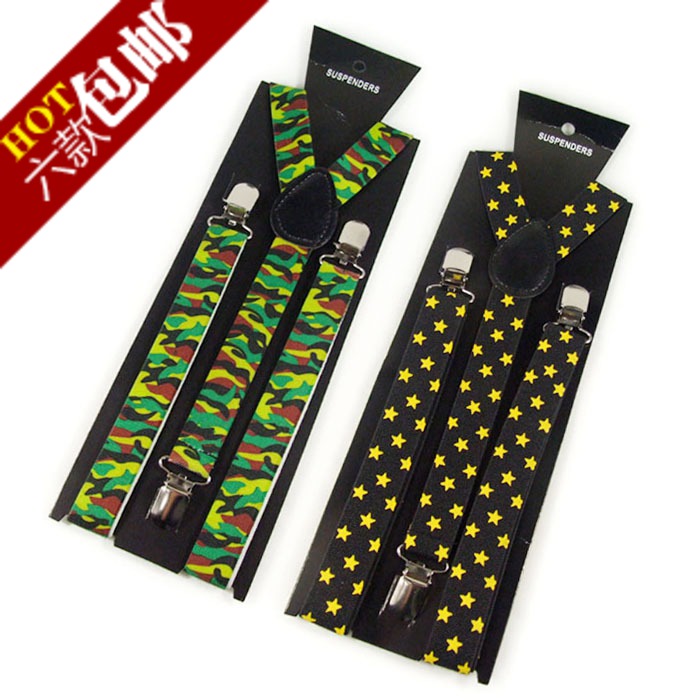 Suspenders print suspenders adjust clip suspenders fashion suspenders