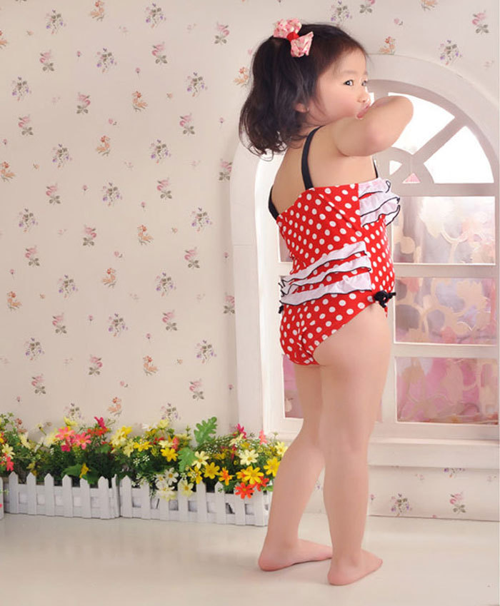 SW07 The children dot Piece swimsuit girls baby swimsuits Free shipping