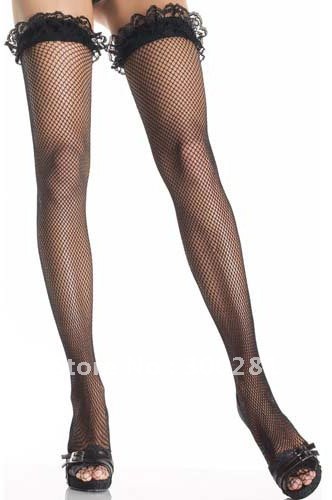 SW16 wholesale&retail New womens' Fence-net Sexy Black Lace Top Thigh High Fishnet Stockings Free shipping $5 off per $50 order