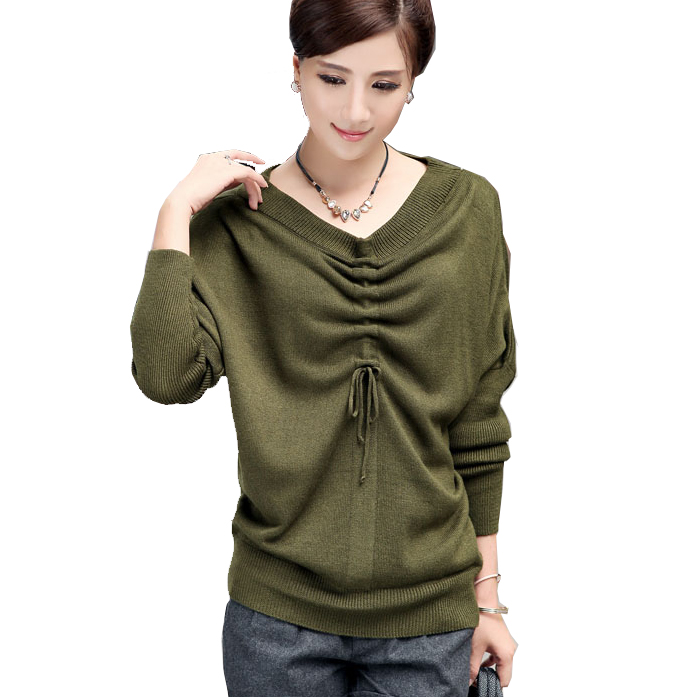 Sweater female 2013 spring casual loose batwing sleeve sweater outerwear women's