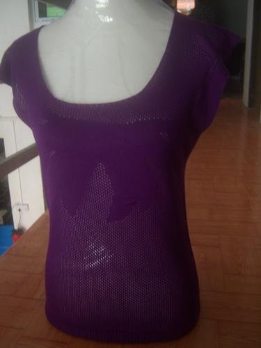 Sweater Sleeveless Women O-Neck Knitting pattern Burgundy Size S M L XL  cotton 80% Polyvinyl 20%