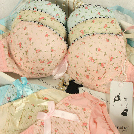 Sweet 3 bamboo skin-friendly breasted bra women's 9008 adjustable underwear set Free shipping