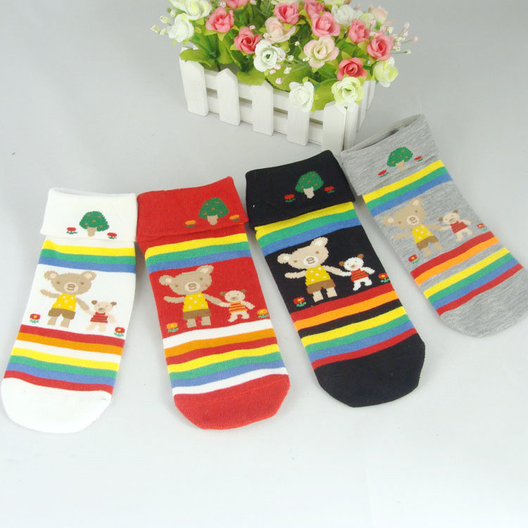 Sweet bear small mushroom head short socks thin slippers cartoon socks