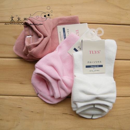 Sweet bow ! gentlewomen socks female socks female socks spring and autumn socks handmade boneless 10 double