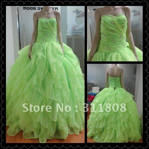Sweet Heart Organza Ruffles Bead 2012 Quinceanera Dress Gown Princess Dress-OYB051