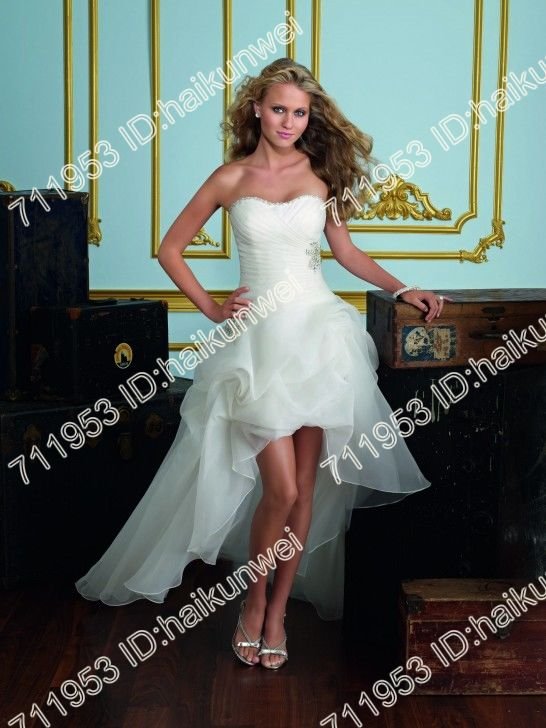 Sweet Lovely Organza Sweetheart A-Line Wedding Dresses with ruffled skirt and sparkling crystal beading