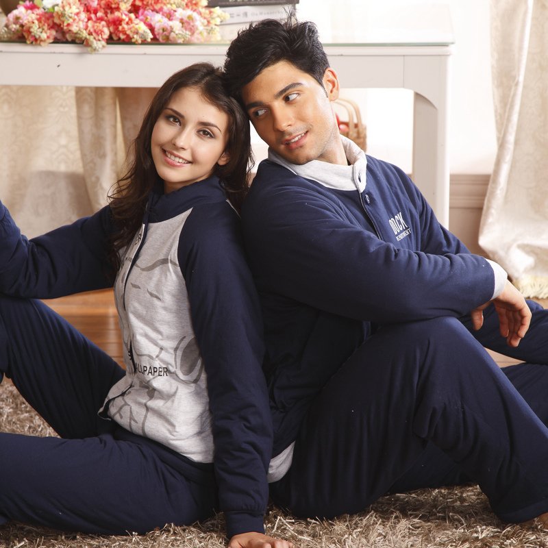 Sweet lovers set 100% cotton thickening cotton-padded sleepwear cotton-padded jacket 85806