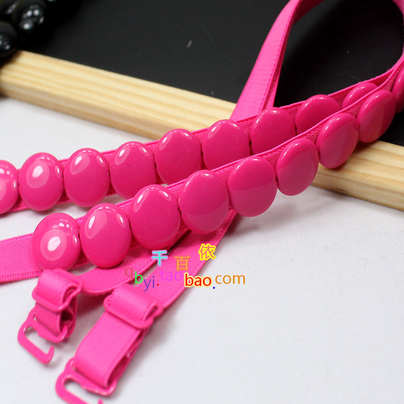 Sweet lucence small pea button rainbow sugar double-shoulder shoulder strap underwear belt