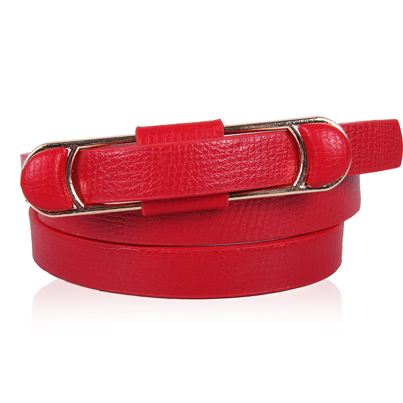 Sweet multicolour candy quality faux leather thin belt female all-match fashion women's strap female