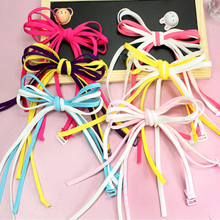 Sweet popular two-color color block decoration candy color multicolour bow halter-neck shoulder strap