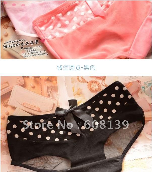 Sweet rural wind round bud silk underwear cotton lady's lovely small waist lace underwear comfort women