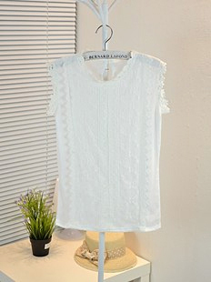 Sweet sleeveless lace shirt female summer basic slim shirt sexy gauze lace crotch top