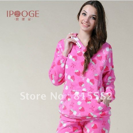 Sweet strawberry casual home suit with hat