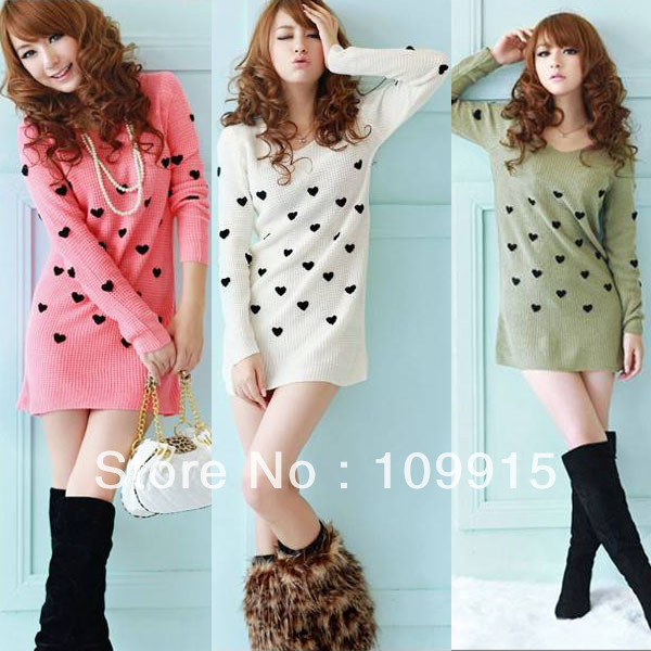 Sweet Women V-Neck Long Sweater Outerwear Knits Shirt Casual Blouse Tops Cute  CY0352