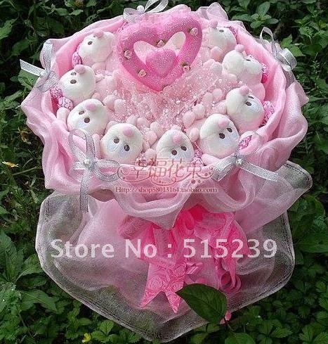 Sweethearts birthday gifts creative pink Mickey cartoon bouquet Doll Toy/Wedding Bouquet/birthday gift+free shipping D934