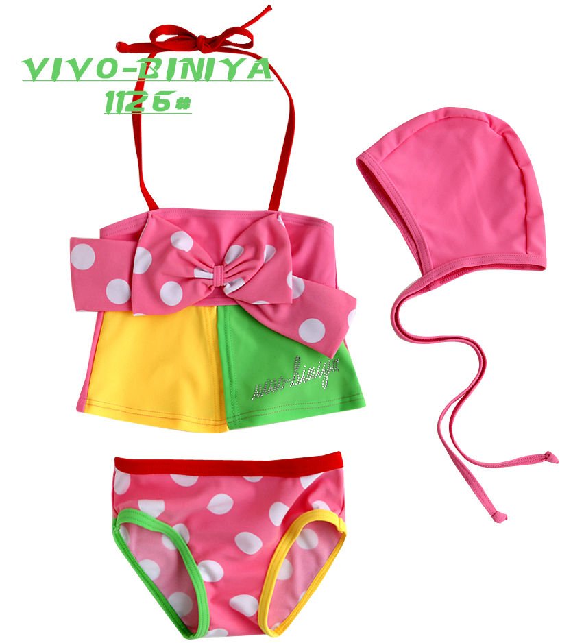 Swimwear for toddlers+High quality girls bathing suits+patchwork  swimwear+cute kids swimwear For:1T-7T