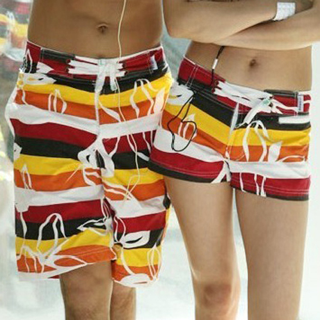 Swimwear summer shorts lovers beach pants beach pants stripe lovers design