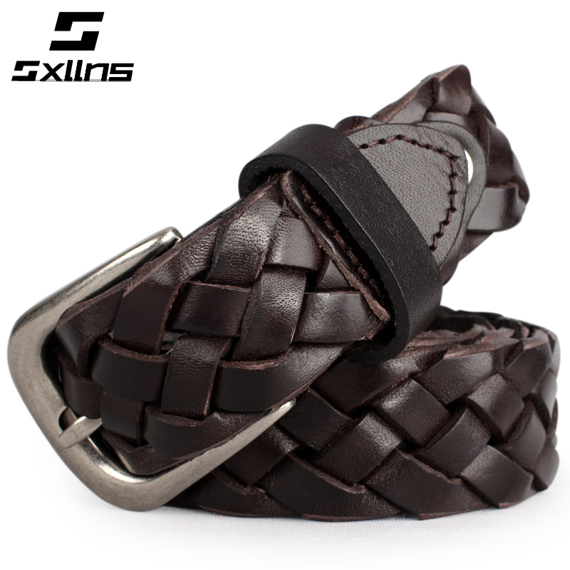 Sxllns strap Women genuine leather belt female pure cowhide all-match women's vintage pin buckle