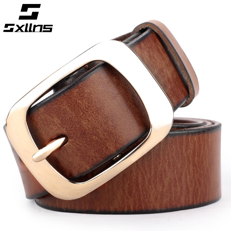 Sxllns strap Women genuine leather first layer of cowhide belt women's all-match vintage pin buckle