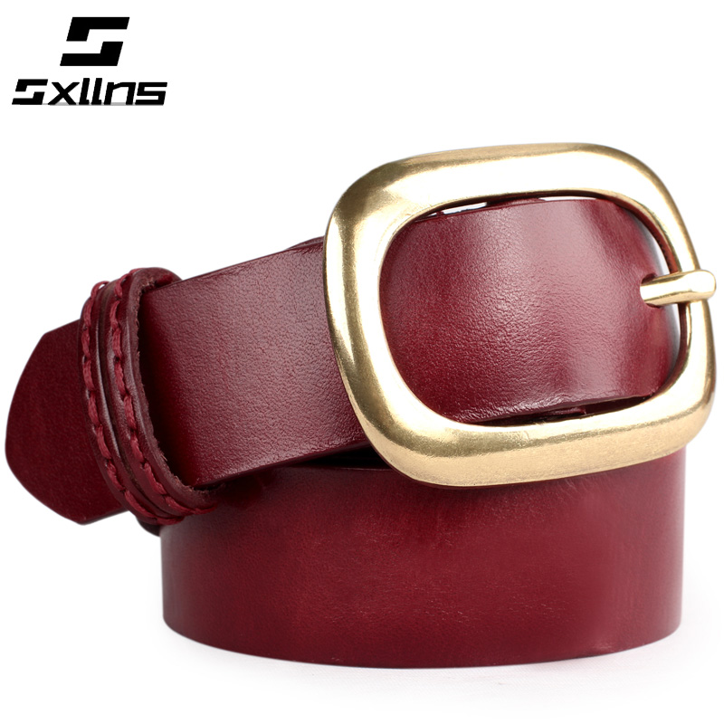 Sxllns strap Women genuine leather first layer of cowhide women's genuine leather belt all-match vintage pin buckle