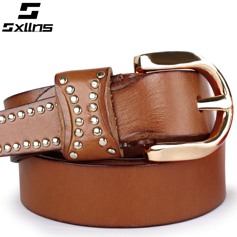 Sxllns strap Women genuine pure leather first layer of cowhide belt female vintage all-match pin buckle belt