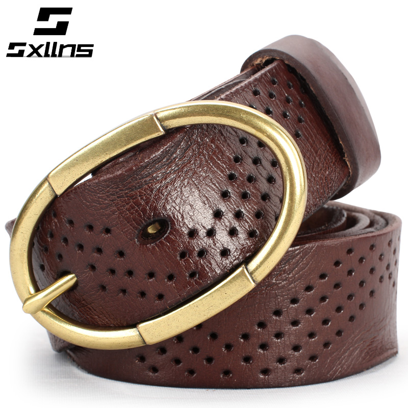 Sxllns strap women's genuine leather strap female first layer of cowhide belt female all-match vintage pin buckle