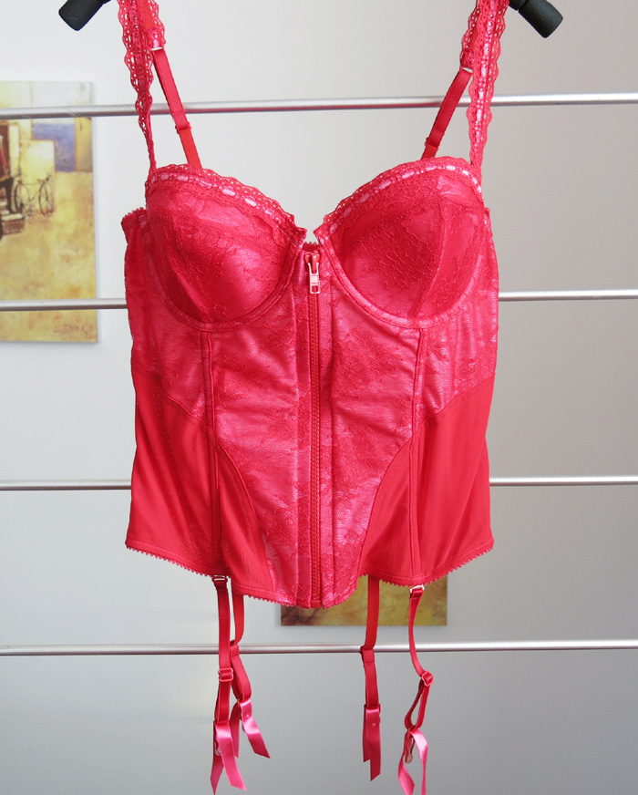 Sy-8 sexy zipper red body shaping underwear