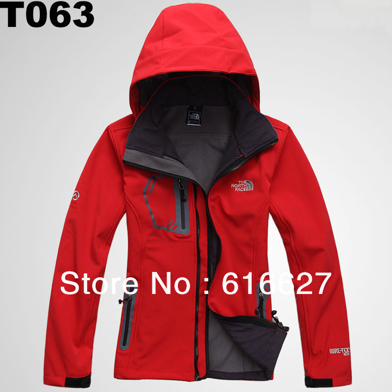T063 women's have hooded windstopper Outerwear Jackets Mountaineering Camping Windproof Coats Particularly The TNF