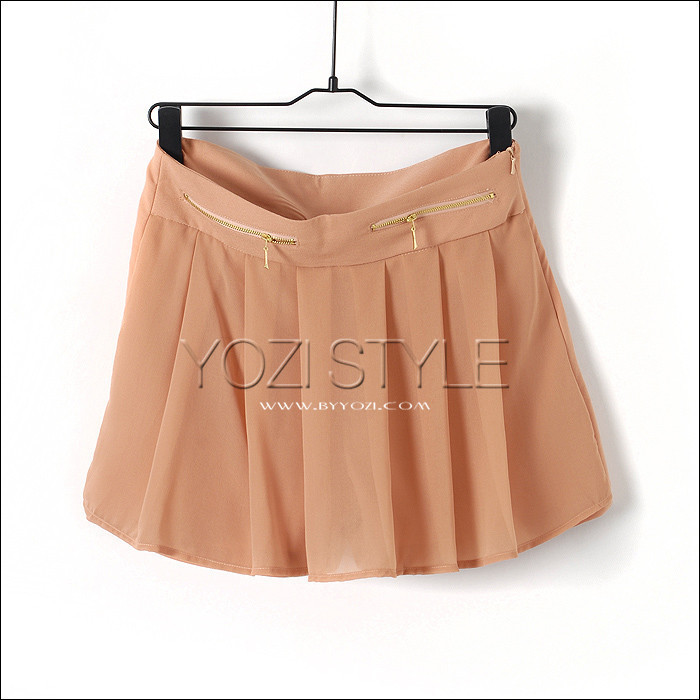 T996 pomeloes clothing new arrival 2012 gentlewomen high waist slim all-match casual chiffon patchwork short trousers