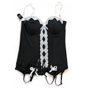 TANG 70 lkw black cotton polyester women's basic corset plus size spaghetti strap lingerie