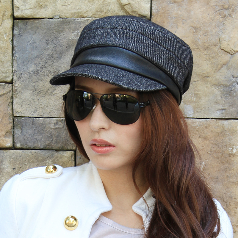 TANG Hat male cap female autumn and winter trend vintage military hat cadet cap