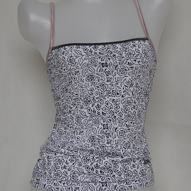 TANG Lilly women's polyester cotton basic underwear flower spaghetti strap vest