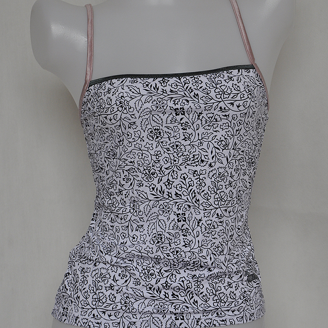 TANG Lilly women's polyester cotton basic underwear flower spaghetti strap vest
