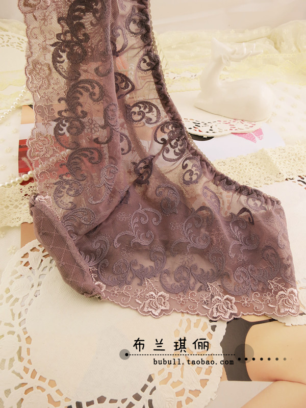 Taro color gauze embroidery panties women's briefs