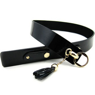 Tassel japanned leather wide belt female women's belt fashion all-match decoration strap