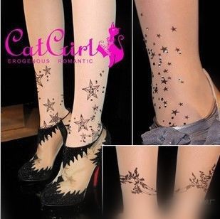 tattoo big star pantyhose stockings