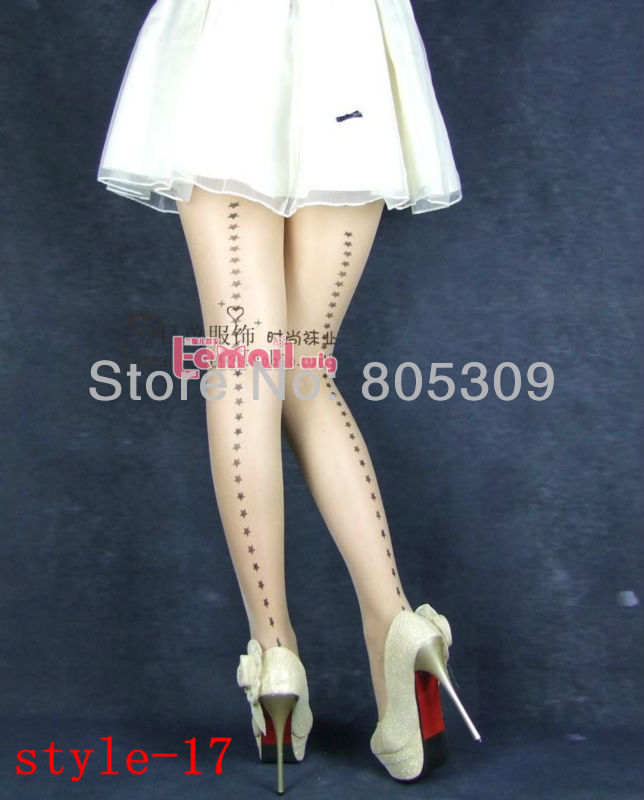 Tattoo stockings woman ultrathin thin leg socks pantyhose MJ45