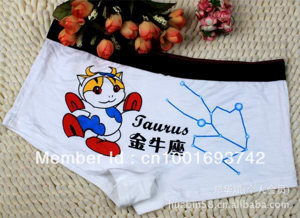 Taurus - 5pcs/lot Women's Cartoon Constellation modal Boxers cotton Briefs underwear Taurus (4/21-5/20)
