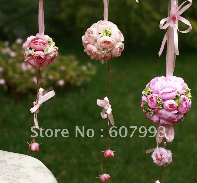 Tea Rose wedding ball , artificial hanging rose ball, party decoration silk flowers, 3 colours 9cm diameter Free shipping