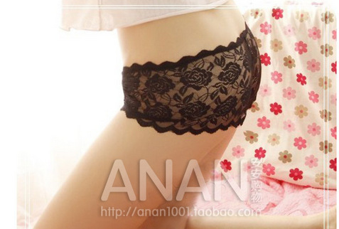 Temptation sexy panties female transparent gauze lace panties female full seamless panty