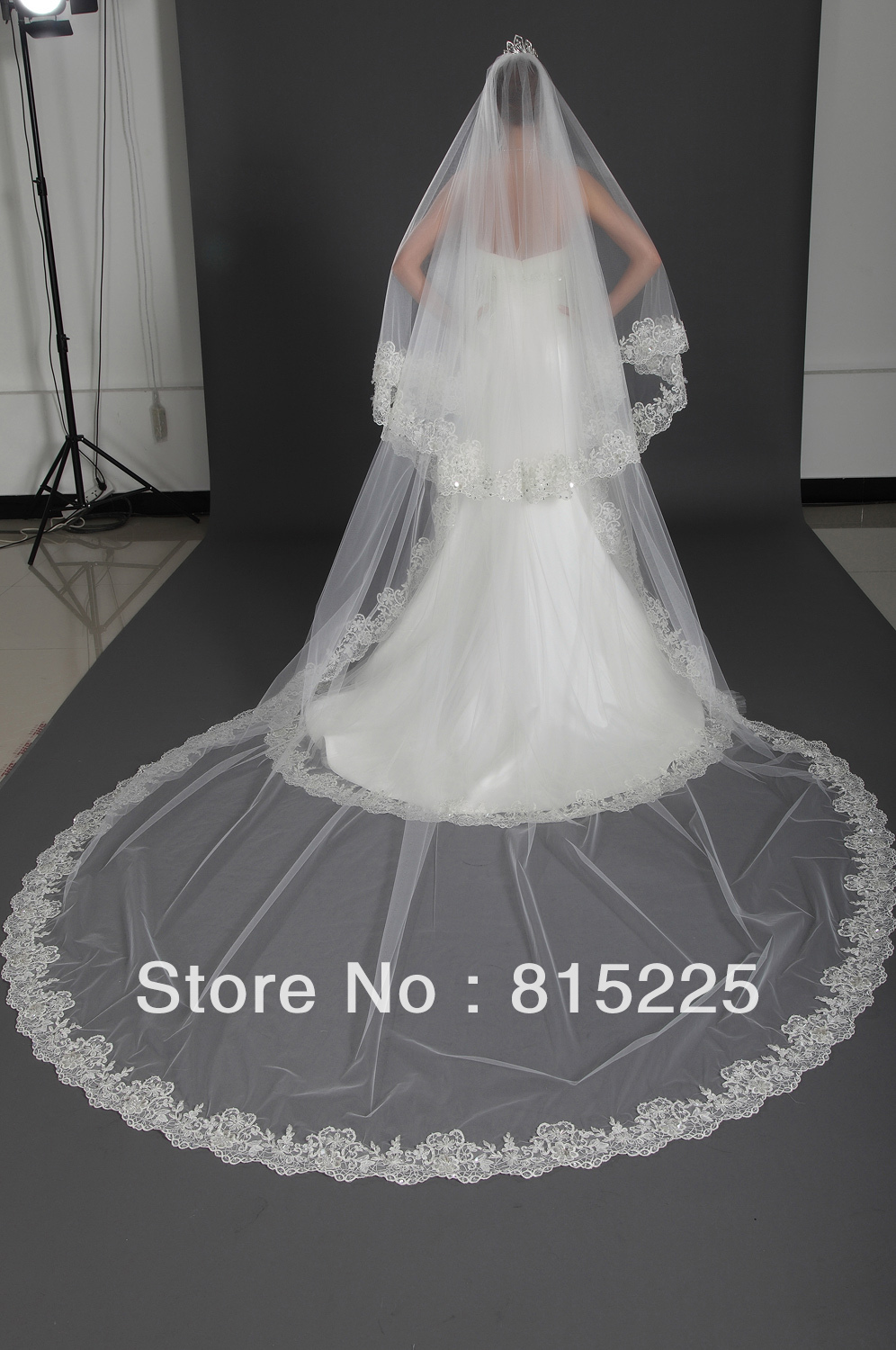 Tempting Empire Upscale Wedding Veils Bridal Veils Accessories Decoration Two Layer White Cathedral Veil Long Veil  Custom Made