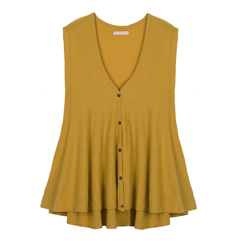 Tgp 2012 autumn long design sleeveless single breasted cute shirt A - shaped type cardigan woven vest female