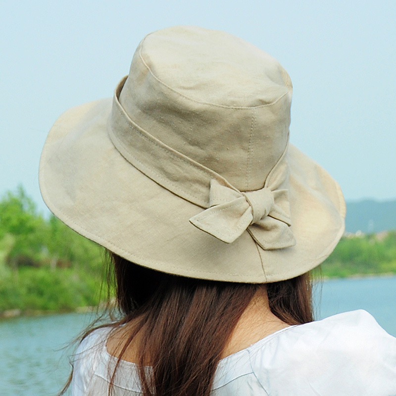 Thantrue bow hat autumn summer outdoor sunbonnet bucket hats women's fluid bucket hat