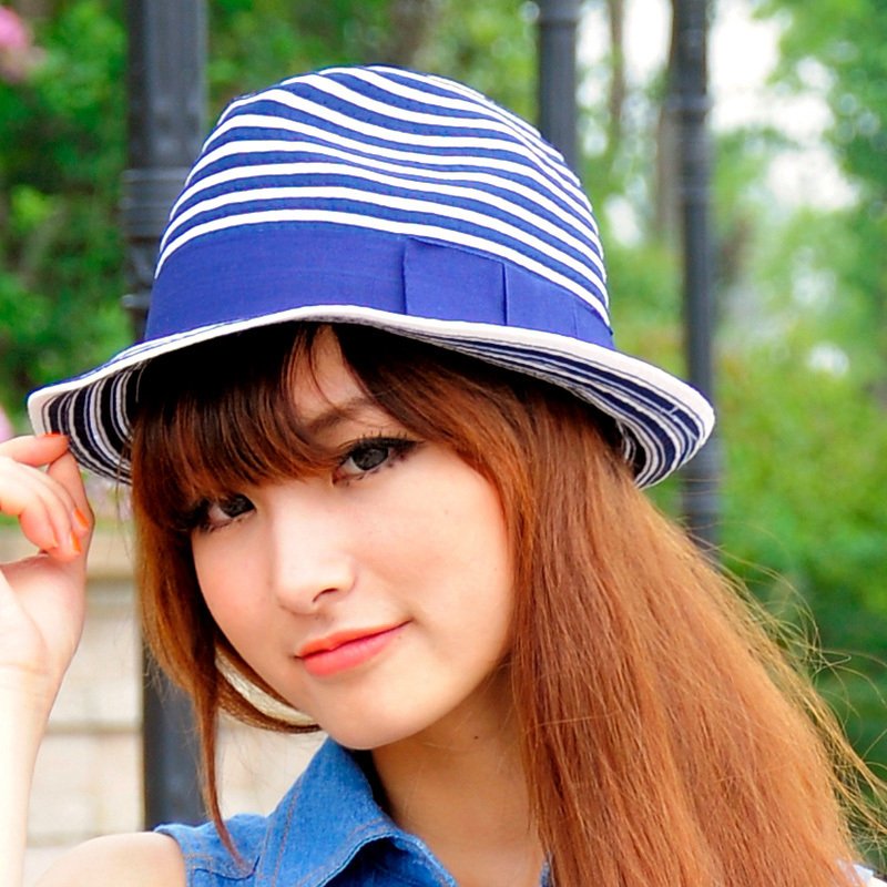 Thantrue summer fashion stripe fedoras lovers male women's hat