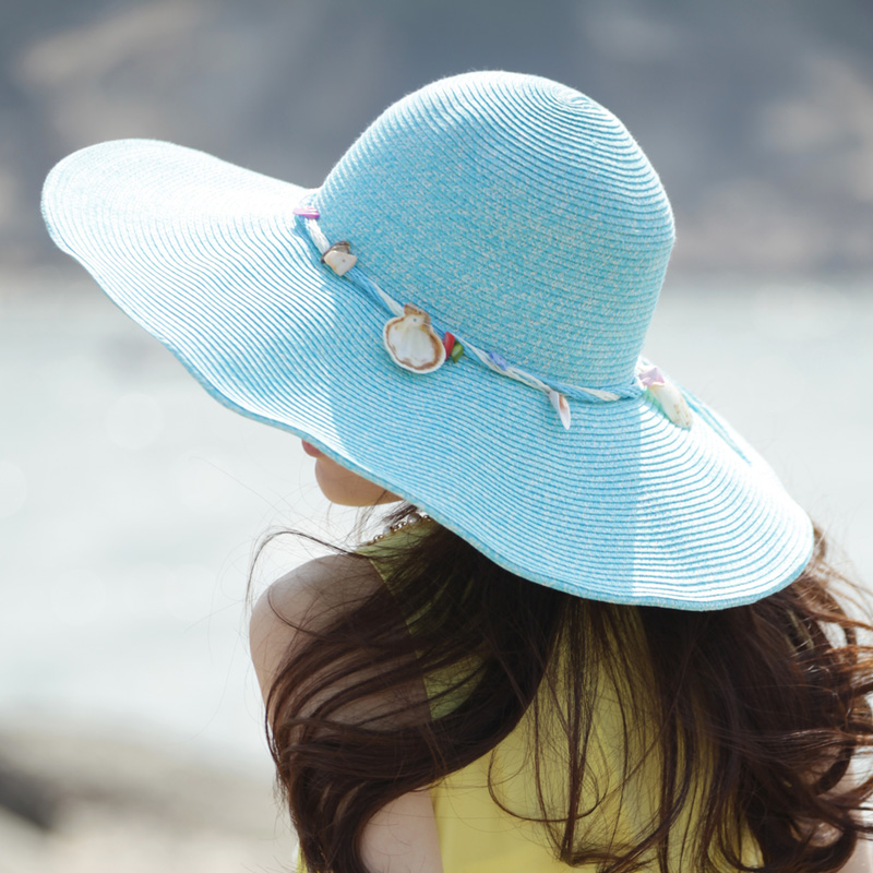 Thantrue summer outdoor shell straw braid beach cap large along the sunbonnet women's strawhat