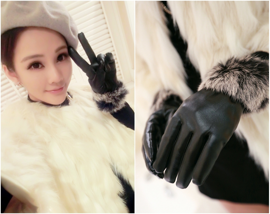 The $10 mixed batch, 2012 New Ladies warm rabbit fur leather gloves fashion gloves