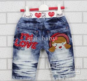 The 2013 Summer New Crinkling Shorts Heart Words Printed Casual Korean Denim Pants 6309